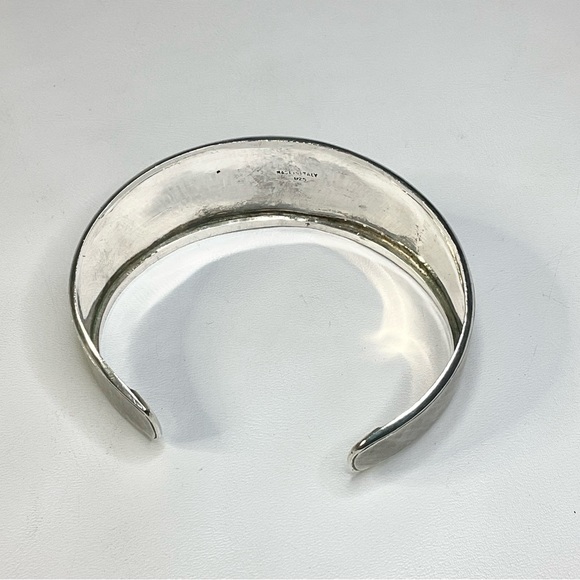 Vintage Sterling & Rose Gold Cuff Bracelet Italy - Picture 2 of 7